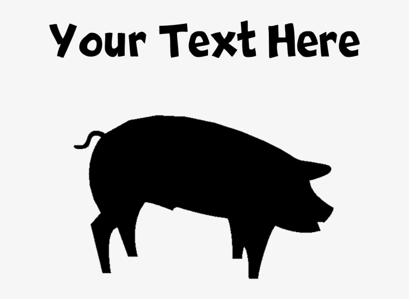Custom Pig Silhouette Flask Necklace - Domestic Pig, transparent png
