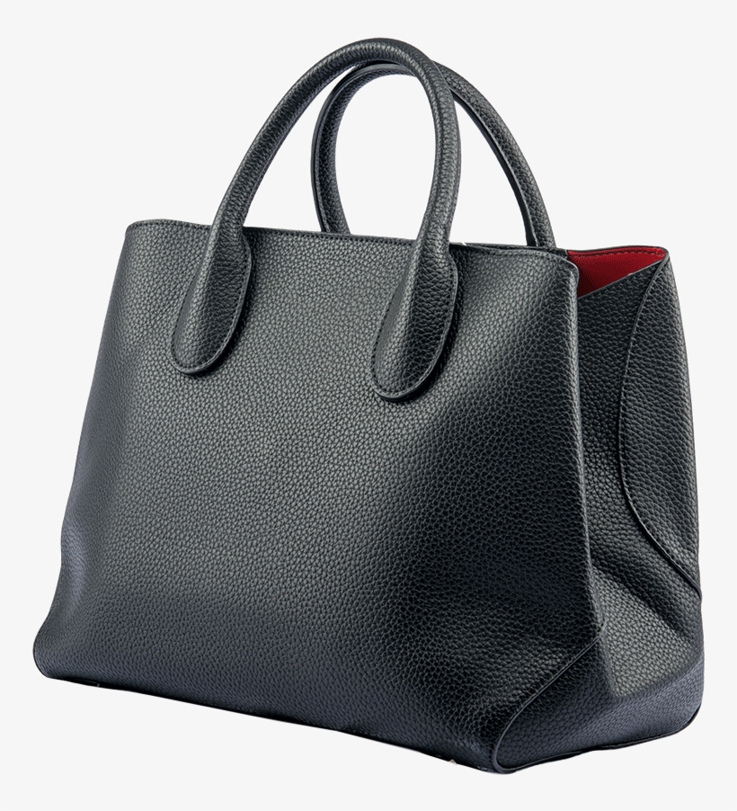 Black Leather Handbag - Tote Bag, transparent png