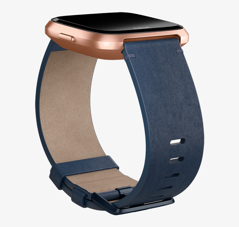Fitbit Versa Leather Accessory Band Midnight Blue - Fitbit Versa Armband, transparent png