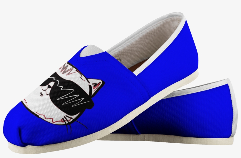 Cool Cat Digital Blue Women's Casual Slip-on Shoes - Shoe, transparent png