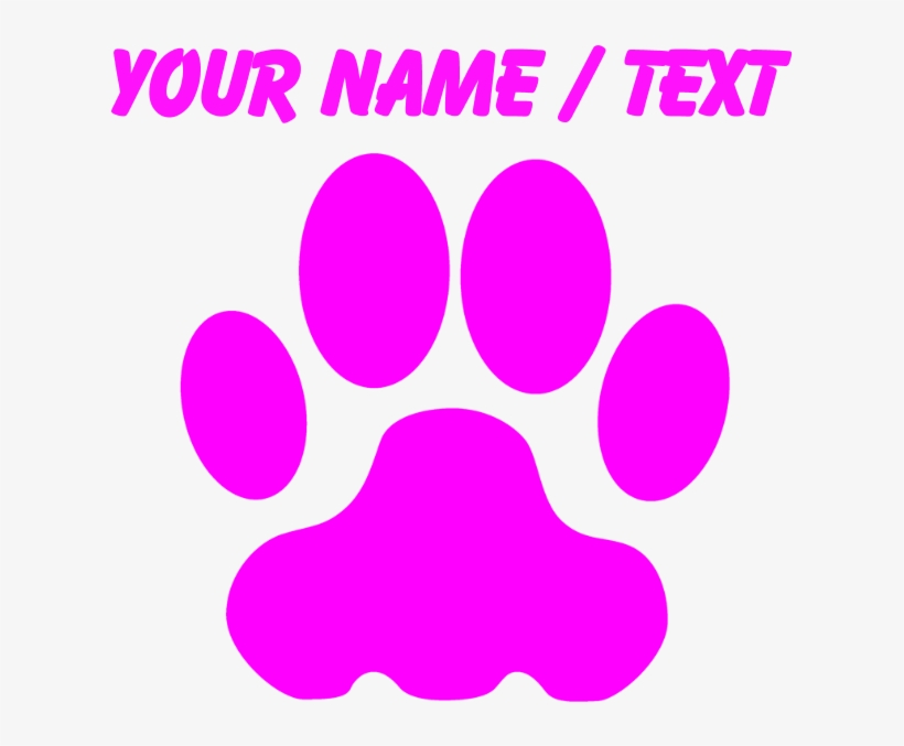 Custom Pink Big Cat Paw Print Mousepad - Circle, transparent png