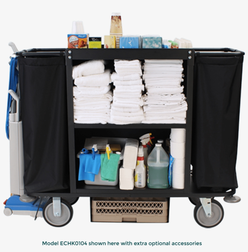 2103 Steel Housekeeping Cart Holding Cleaning Supplies - Housekeeping Cart, transparent png