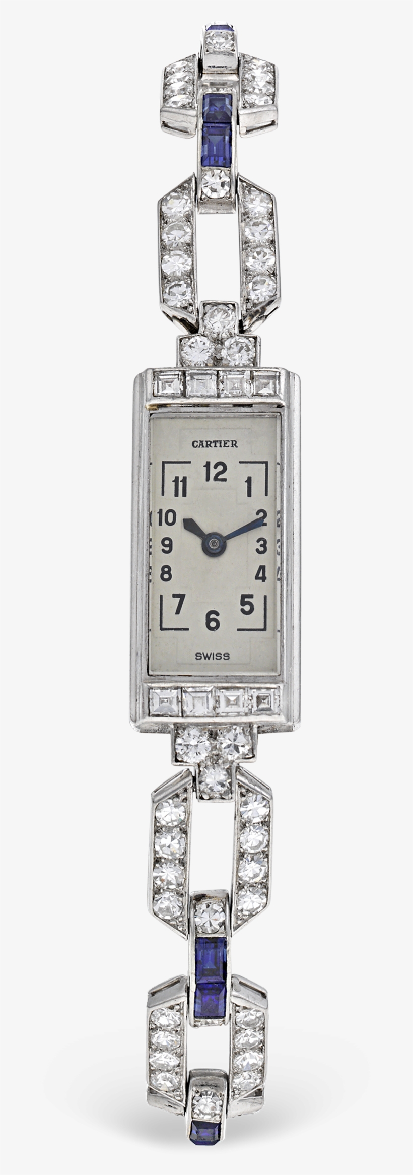 Art Deco Baguette Bracelet Watch By Cartier - Bracelet, transparent png