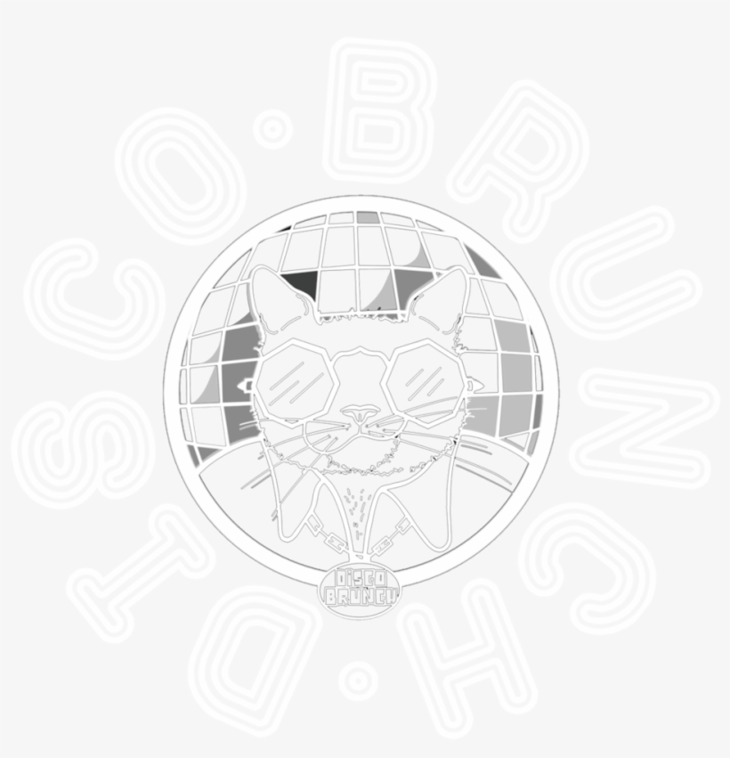 Disco Brunch Logo White - Illustration, transparent png