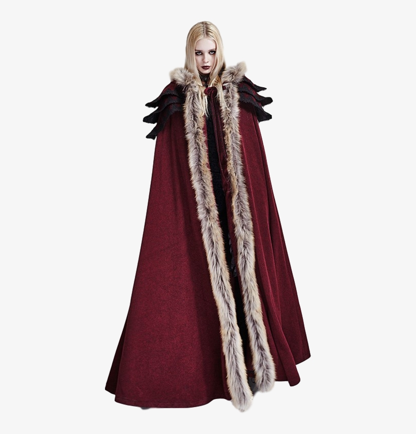 Fur Maxi Hooded Unisex Cape - Punk Rave Fur Cloak, transparent png