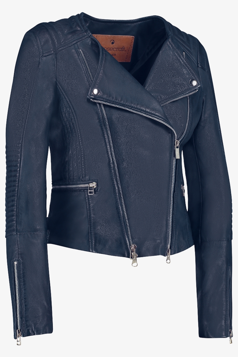 Blue Biker Jacket Women Leather Biker Goosecraft Biker439 - Leather Jacket, transparent png