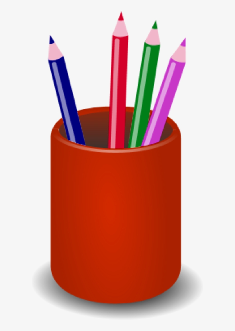 600 X 1073 3 - Pot Of Pencils Clip Art, transparent png