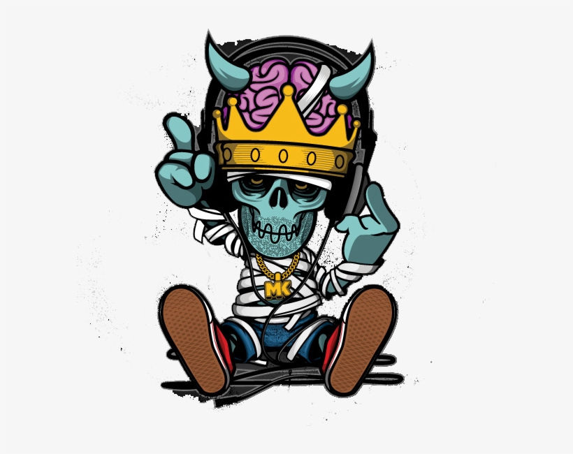 Hip Skull Rapper Illustration Graffiti Hop Cartoon - Cartoon Hip Hop, transparent png