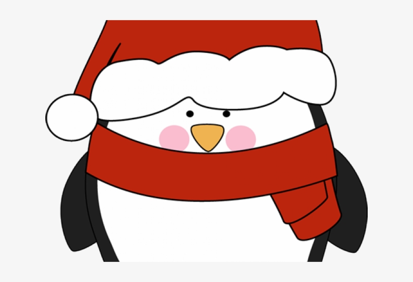 Santa Hat Clipart Snta - Penguin Cartoon With Santa Hat, transparent png