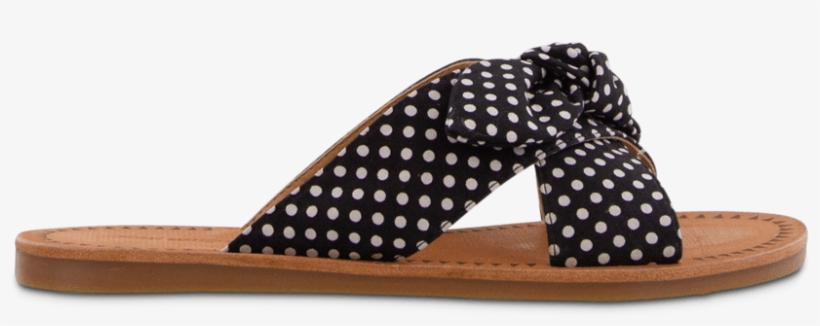 Hollie Black White Spot Default - Flip-flops, transparent png