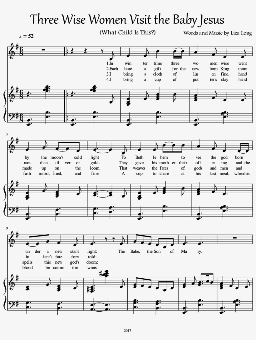 The Babe, The Son Of Mary - 옹기 장이 아카펠라 악보, transparent png