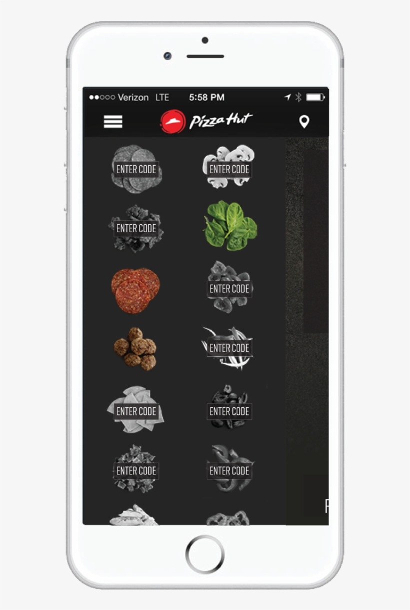 "find All 20 Toppings" Collection In App - Pizza Hut, transparent png
