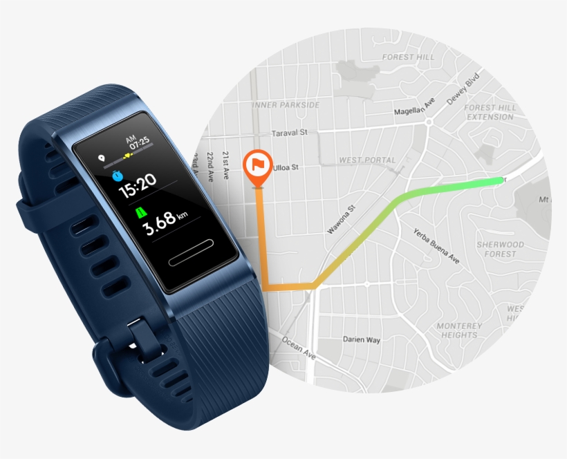 Huawei Band 3 Pro Built-in Gps And 7 Hours Endurance - Huawei Band 3 Pro, transparent png