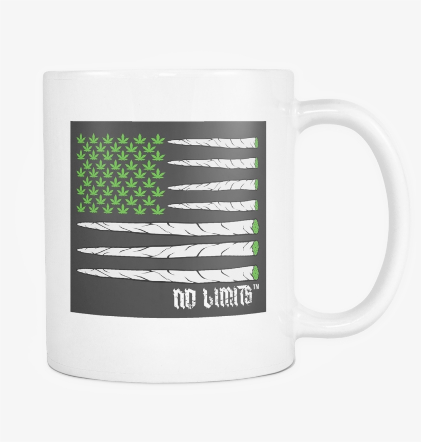 Marijuana Joint Flag White Mugs - Mug, transparent png