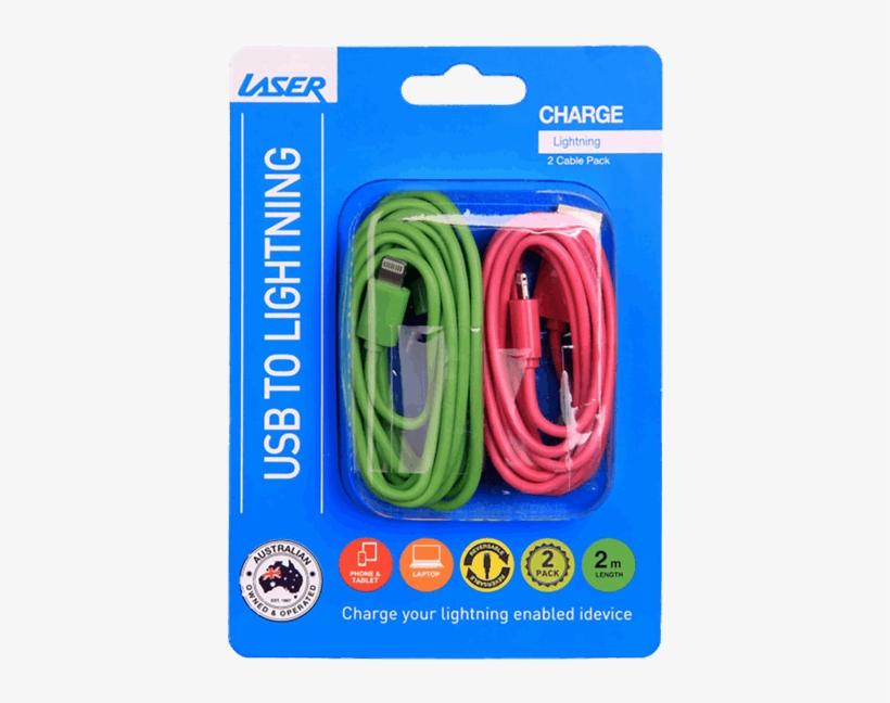 Laser Lightning Cable 2 Pack - Networking Cables, transparent png