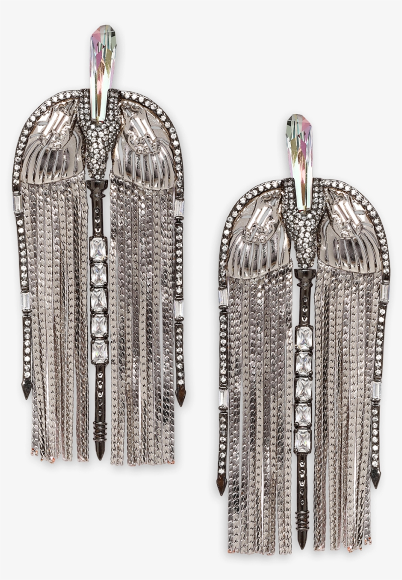 Floe Gunmetal Tassel Earrings - Earrings, transparent png