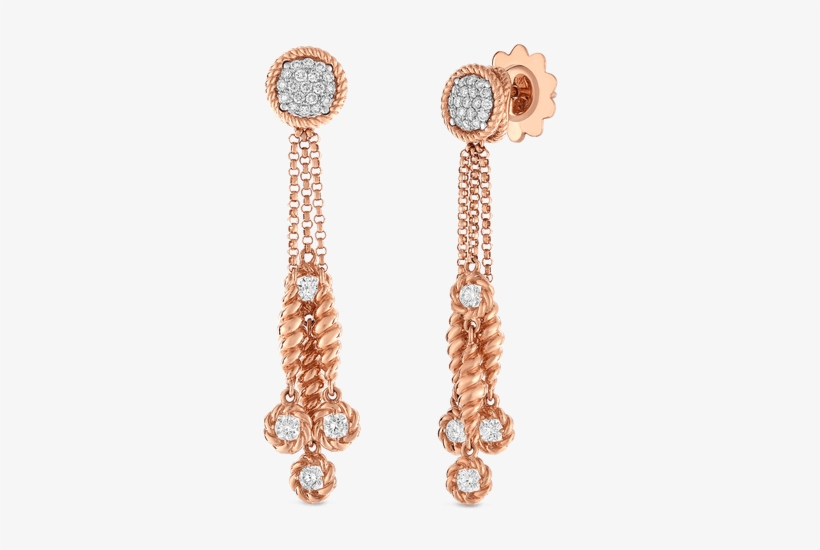 Stock - Large Rose Gold Diamond Drop Earrings, transparent png