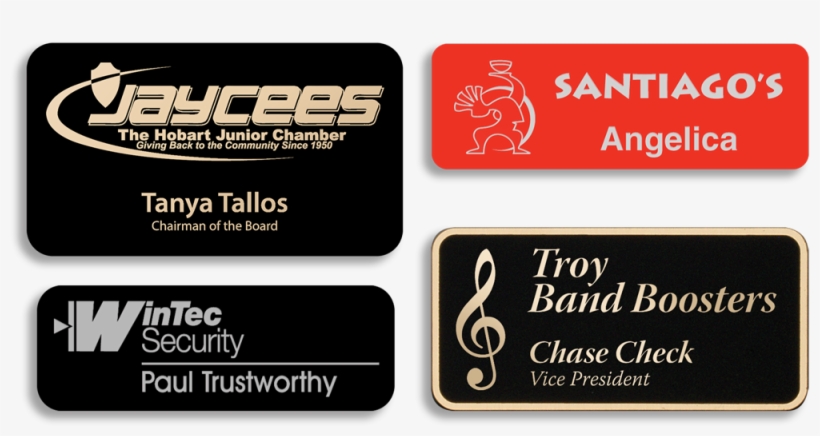 Metal Name Tags - Carmine, transparent png
