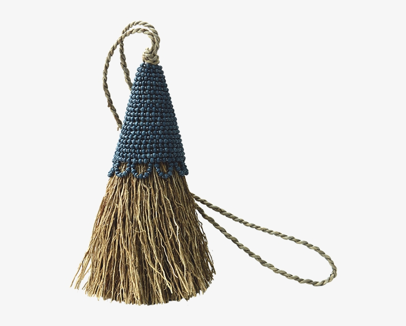 Indigo Beaded Vetiver Tassel - Wristlet, transparent png