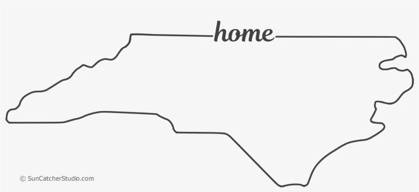 Free North Carolina Outline With Home On Border, Cricut - Diagram, transparent png