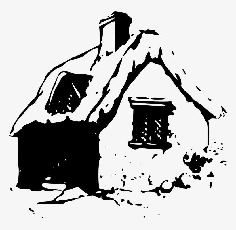 Hut Clipart Tree Drawing - Cottage Vector, transparent png