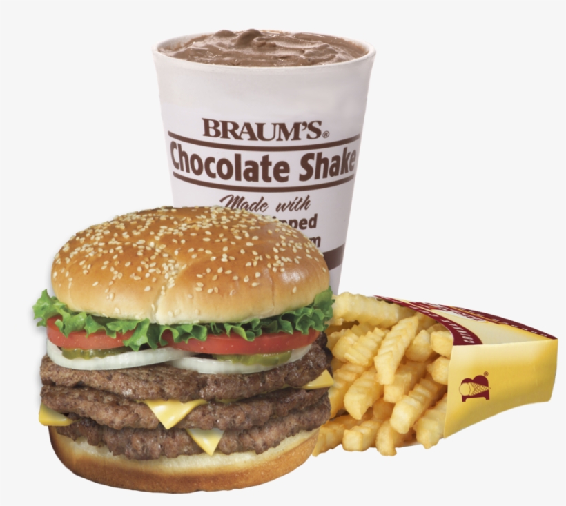 Clipart Free Library Triple Lb Cheeseburger Combo Braum - Braums Burger, transparent png