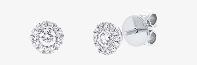 Halo Diamond Earrings - Earrings, transparent png