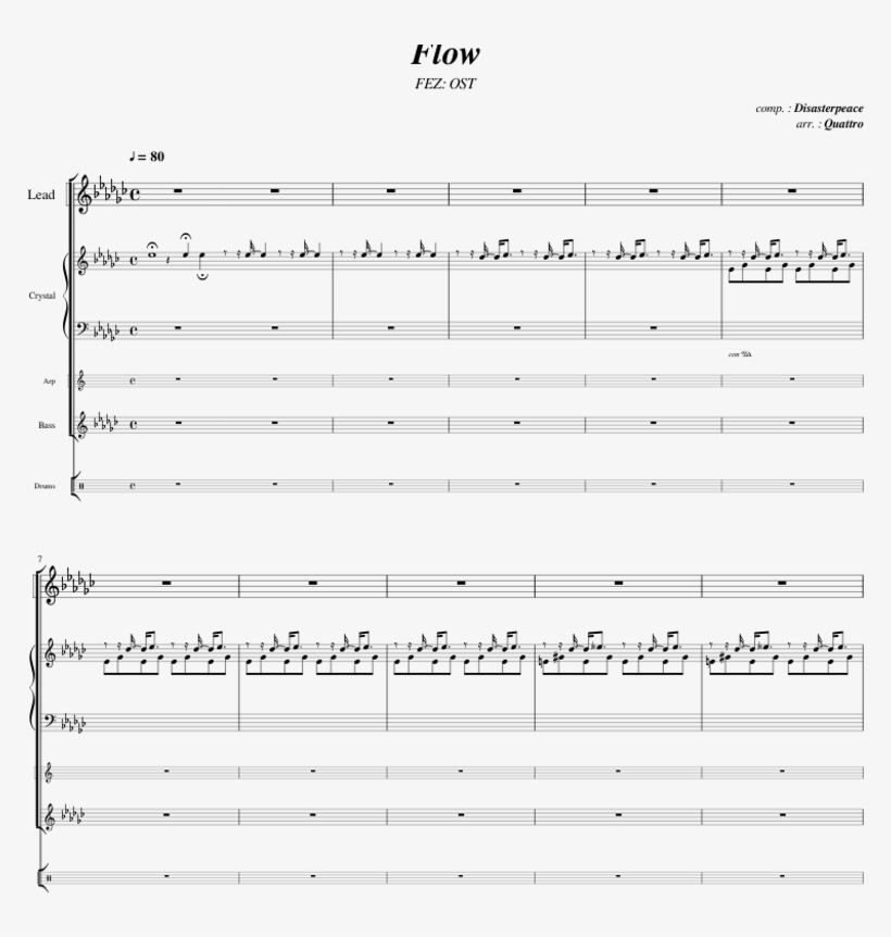 Flow - Fez Ost - Disasterpeace Fez Flow Sheet Music, transparent png