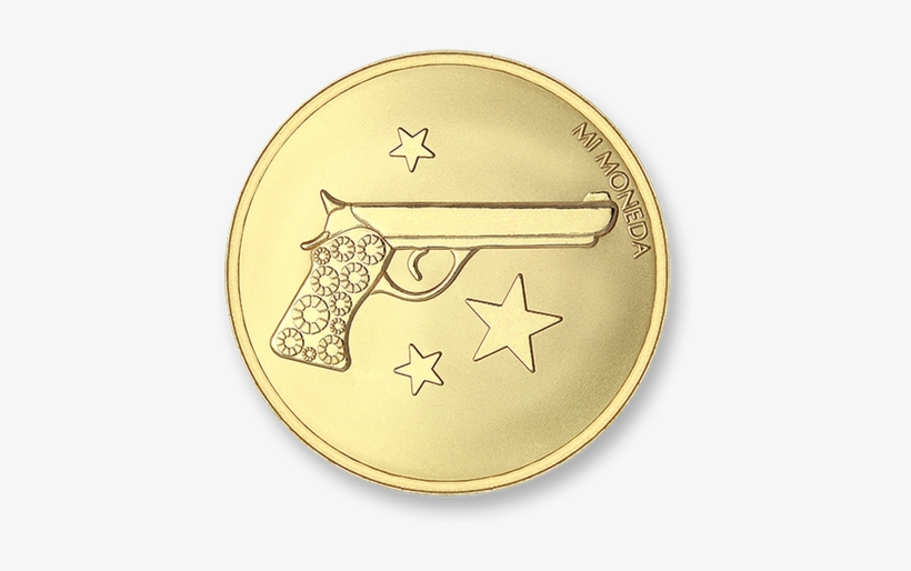 Aim High Pistol Gold Plated M - Coin, transparent png
