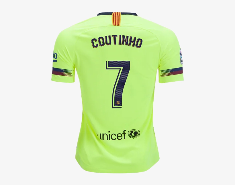 Barcelona 18/19 Away Jersey Coutinho - Barcelona Away Jersey Coutinho, transparent png
