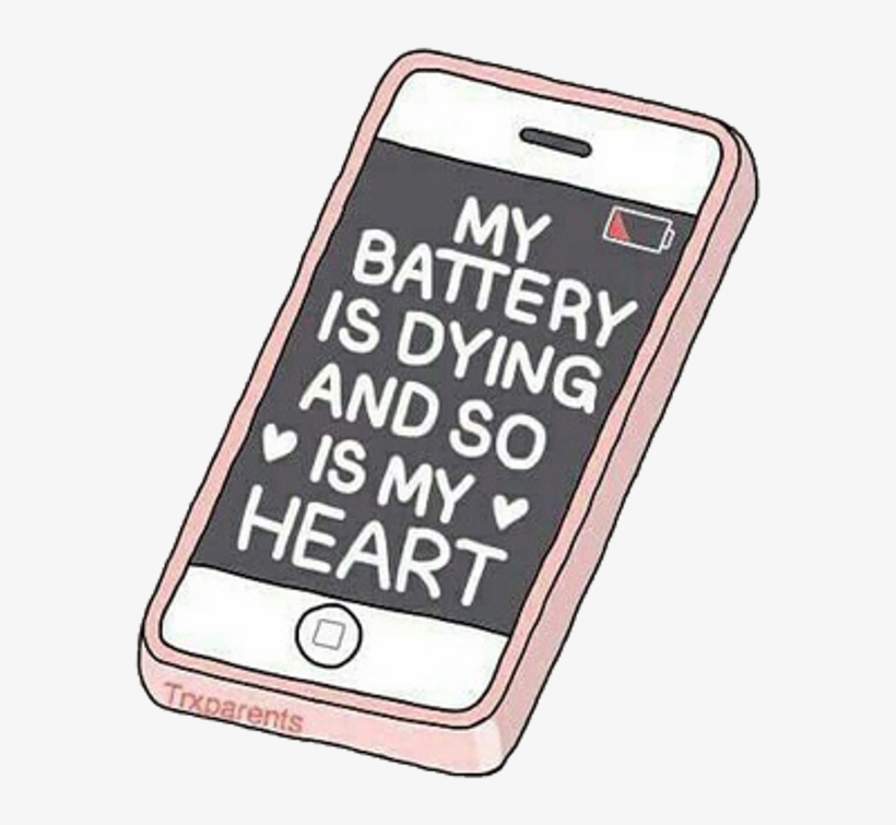 Cell Battery Overlay Tumblr Pink Cellphone Freetoedit - Smartphone, transparent png