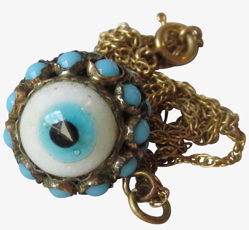 Rare Victorian Glass & Turquoise Double Sided Evil - Crystal, transparent png