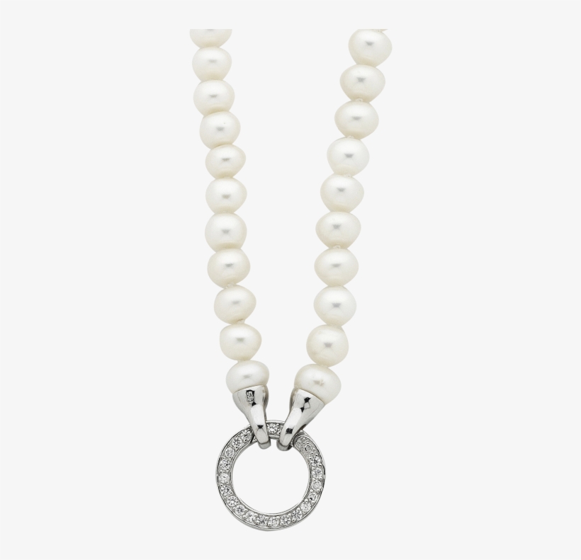 Sterling Silver Pearl & Cz Necklet - Chain, transparent png