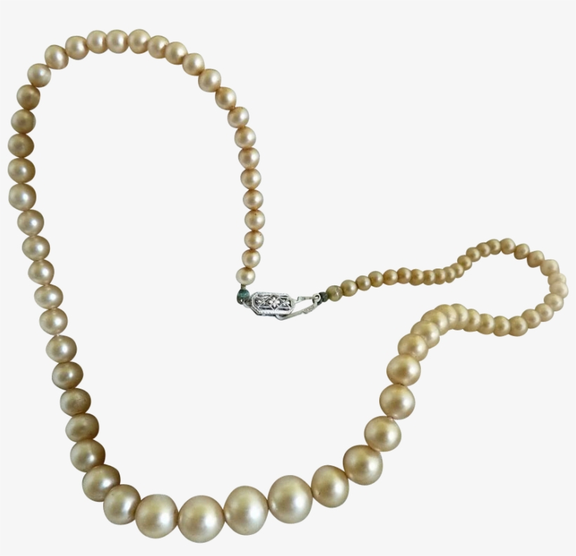 Jpg Free Faux Necklace K White Gold Filigree Clasp - Vintage Pearl Necklace, transparent png