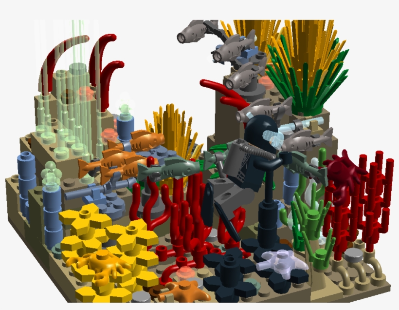 Coral Reef - Lego Coral Reef Model, transparent png