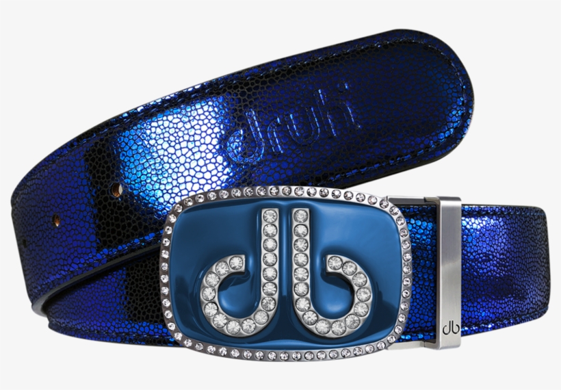 Blue Stingray Leather Belt With Blue Diamante Buckle - Belt, transparent png