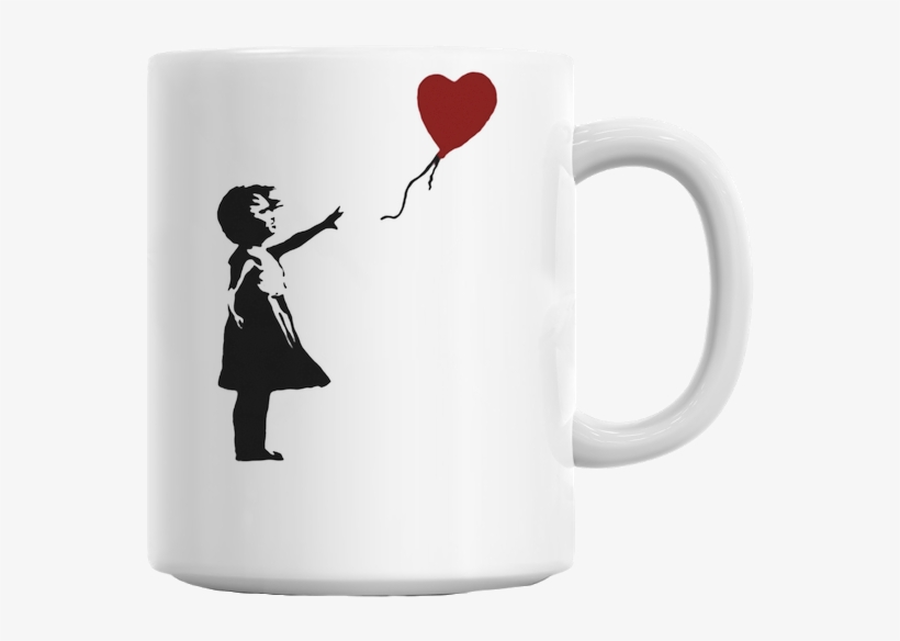Banksy Balloon Girl Mug - Banksy Girl With Balloon Shredded, transparent png