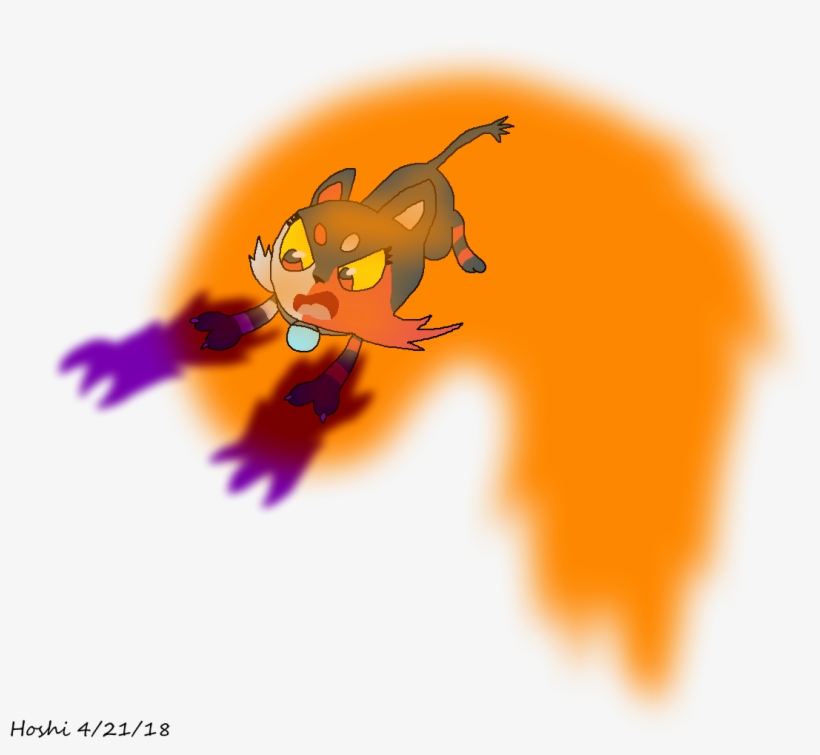 New Litten Doing Fire Charge And Shadow Claw Combined - Illustration, transparent png