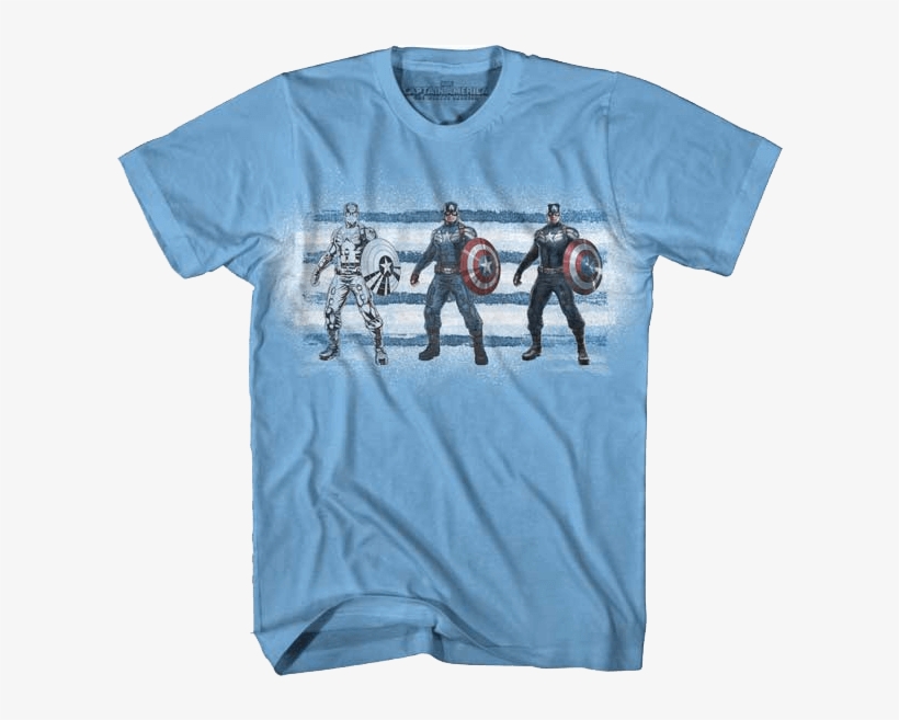Triple Captain America Winter Soldier T Shirt - Minecraft Captain America Shirt, transparent png