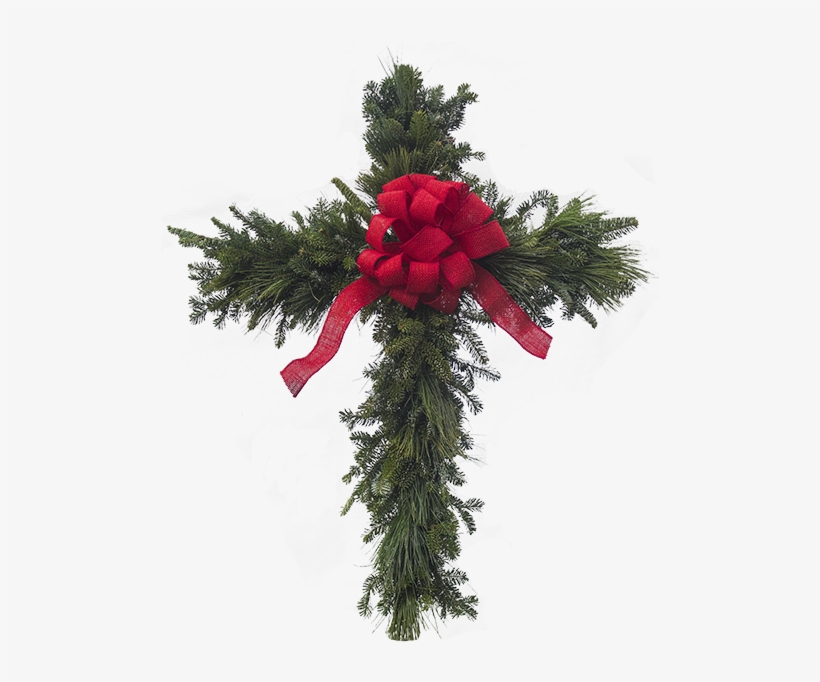 Cross Wreath - Christmas Ornament, transparent png