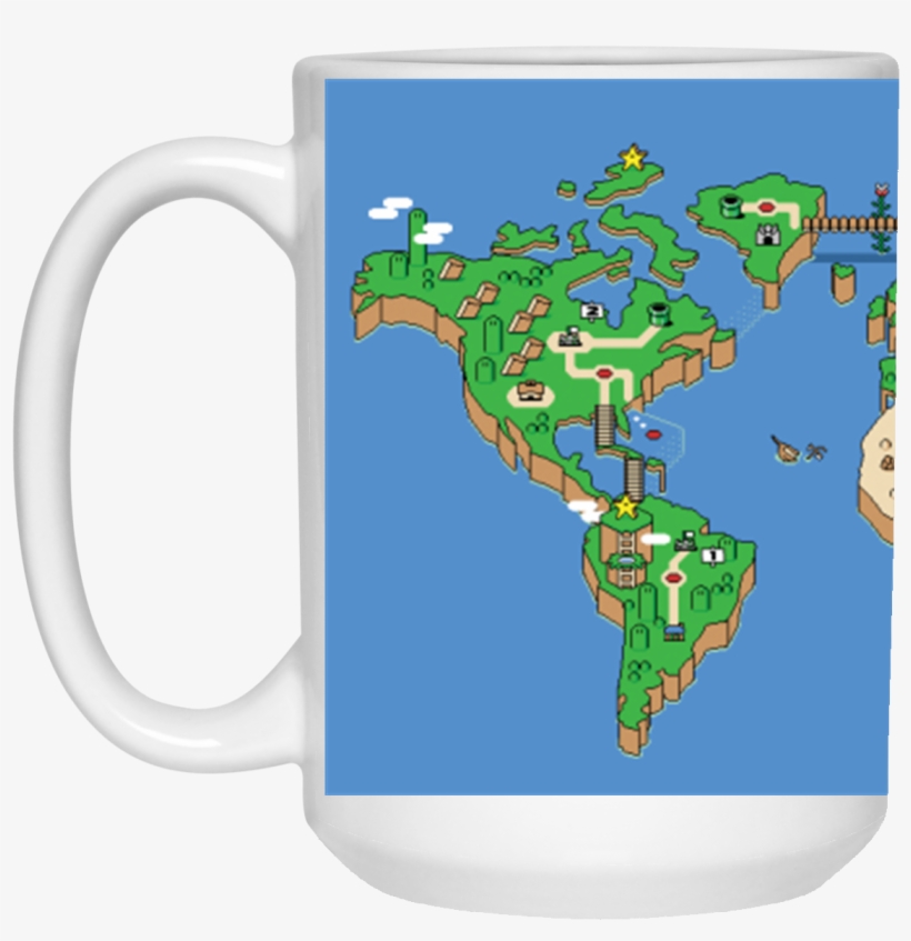 Mario World Map Theme Mug - Super Mario World Map Us, transparent png