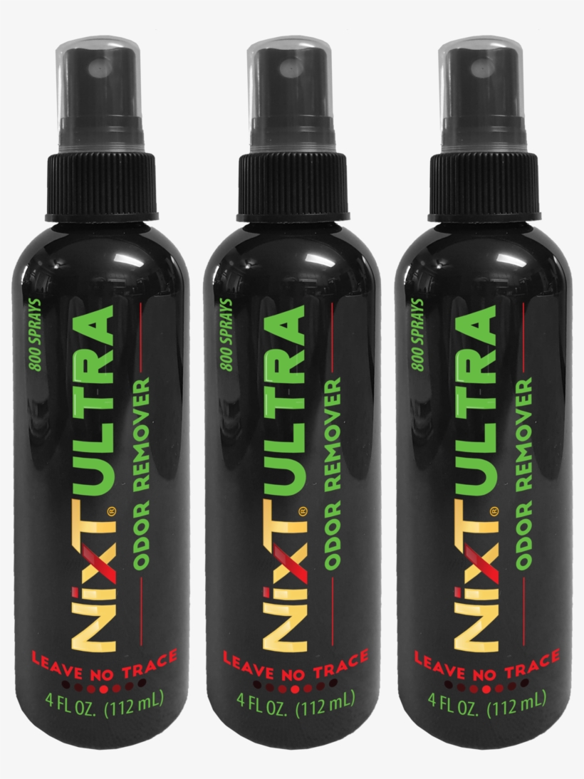 Nixt Ultra Odor Remover 3 Pack 4oz Spray Bottles - Bottle, transparent png