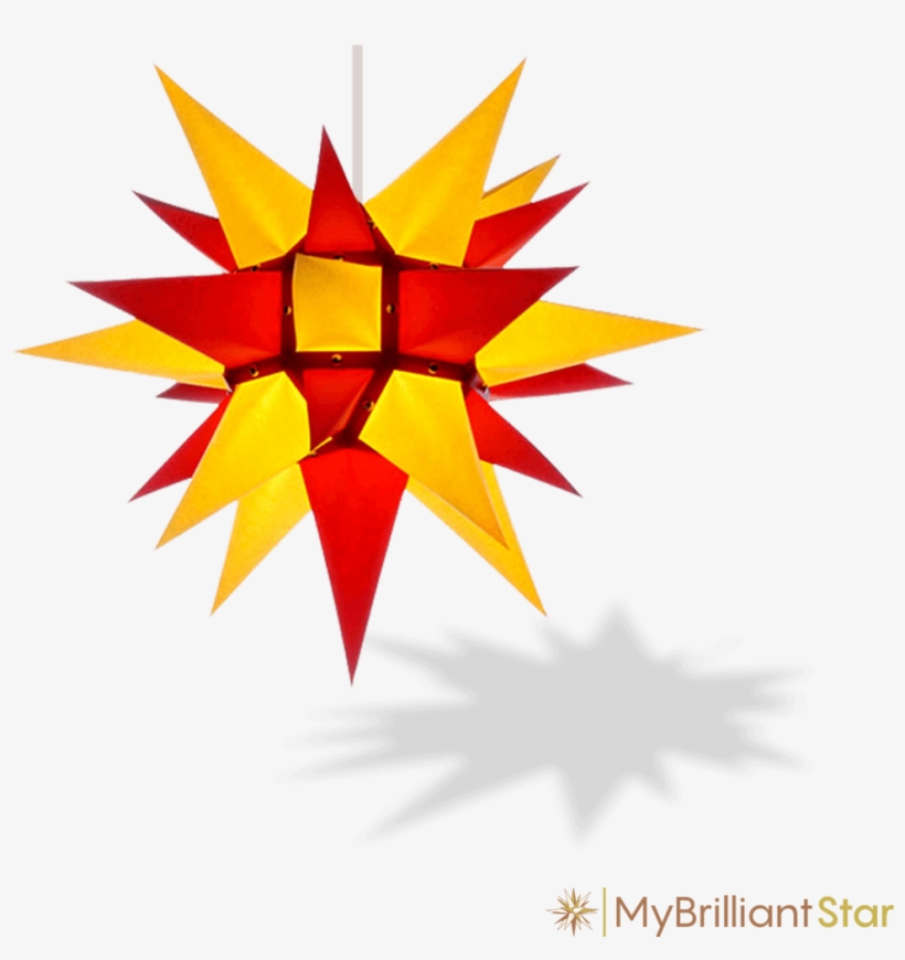 Original Herrnhut Paper Star, Yellow / Red, ~ 40 Cm - Herrnhuter Stern Rot Weiß, transparent png
