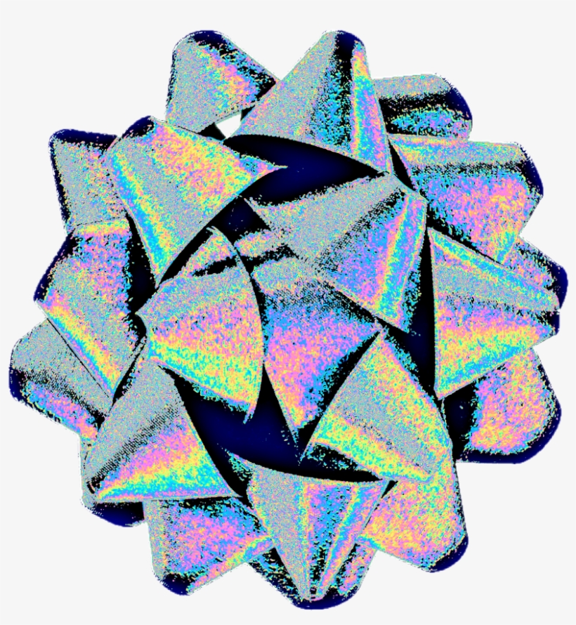 Bow Ribbon Gift Holo Holographic Freetoedit - Triangle, transparent png