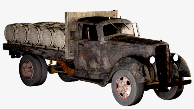 Whiskey Barrels On Truck, transparent png