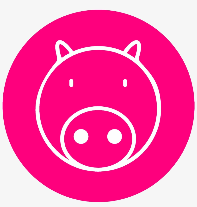 Pink Pig Print - Pig Print, transparent png