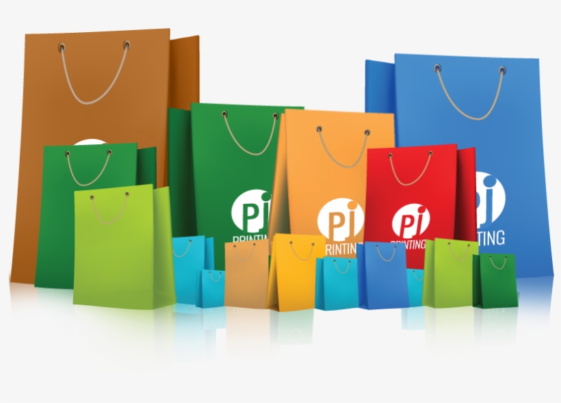 Bags Of Different Colours With Pj Printing Logo - Bags Printing Png, transparent png