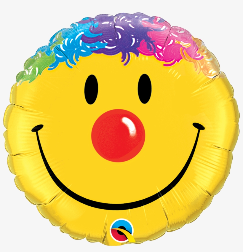 Yellow Smiley Clown Face Foil Balloon 11699 P - Smiley Face Balloons, transparent png