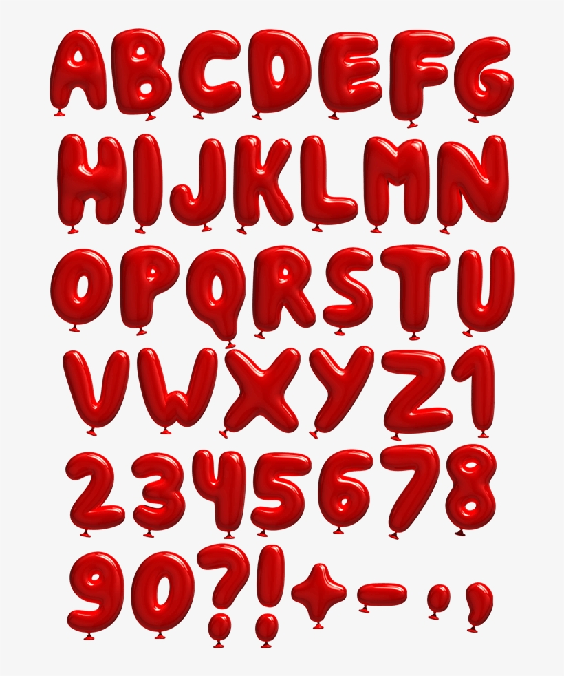 Red Balloons Funny Font - Red Colour Letter Balloons, transparent png
