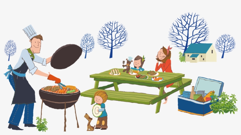 Picnic Table Clipart Illustration Png - Gia Đình Nấu Ăn Hoạt Hình, transparent png